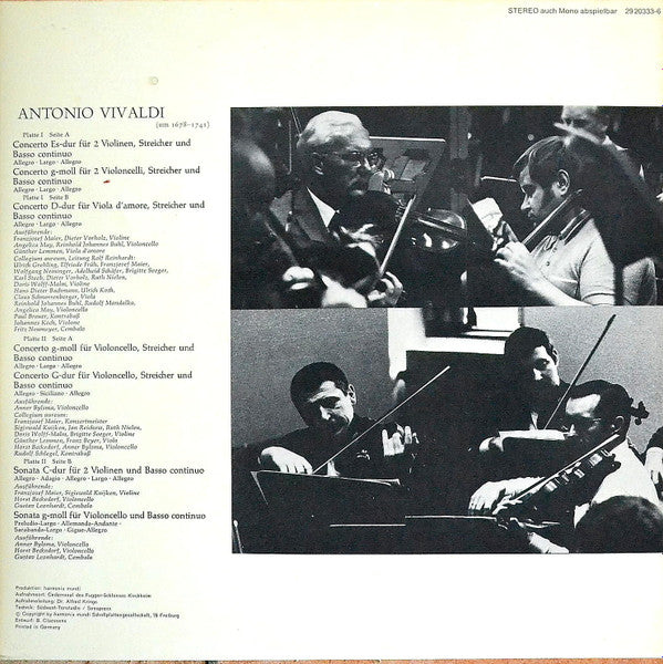 Antonio Vivaldi, Collegium Aureum : Venezianische Konzerte Und Sonaten Auf Originalinstrumenten (2xLP, Gat)