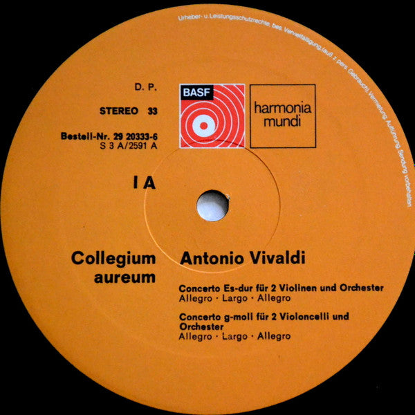 Antonio Vivaldi, Collegium Aureum : Venezianische Konzerte Und Sonaten Auf Originalinstrumenten (2xLP, Gat)