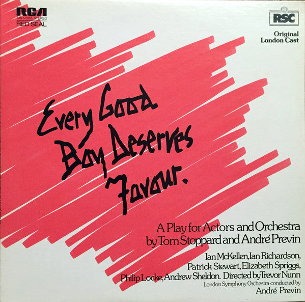 Tom Stoppard and André Previn, London Symphony Orchestra : Every Good Boy Deserves Favour "A Play For Actors And Orchestra" (LP, Album)