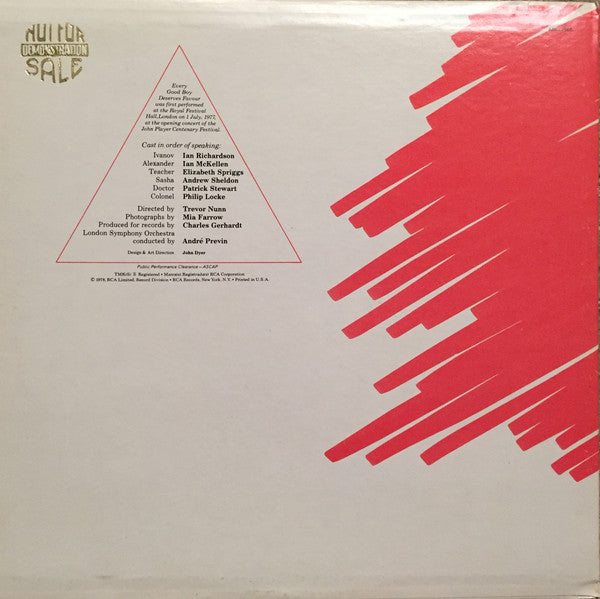 Tom Stoppard and André Previn, London Symphony Orchestra : Every Good Boy Deserves Favour "A Play For Actors And Orchestra" (LP, Album)