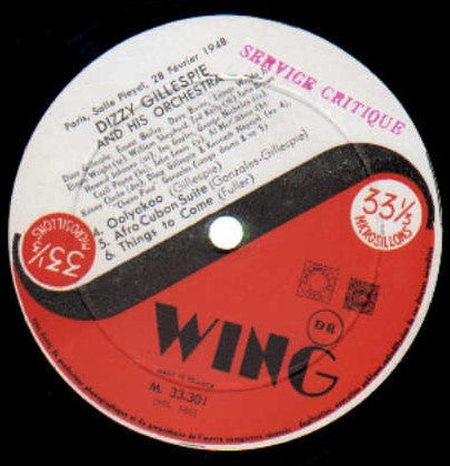 Dizzy Gillespie : The Fabulous Pleyel Jazz Concert Vol. 1 (10", Album, Mono)