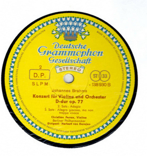 Johannes Brahms - Christian Ferras, Berliner Philharmoniker, Herbert Von Karajan : Violinkonzert In D-Dur (LP, Bla)