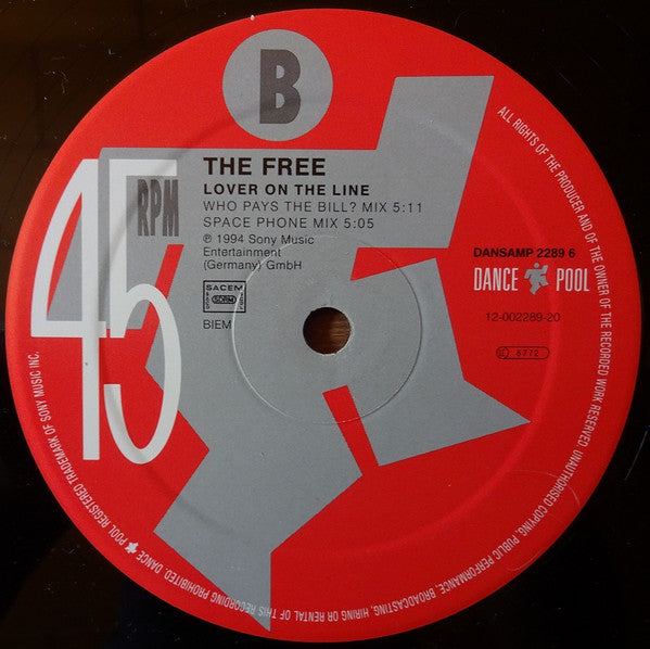 The Free : Lover On The Line (12", Promo)