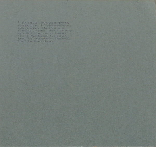 A Day Called Zero : A Day Called Zero (12", EP)