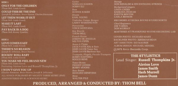 The Stylistics : Rockin' Roll Baby (LP, Album)