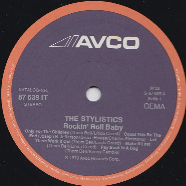 The Stylistics : Rockin' Roll Baby (LP, Album)