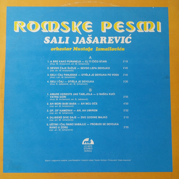 Sali Jašarević, Ansambl Mustafe Ismailovića : Romske Pesmi (LP)