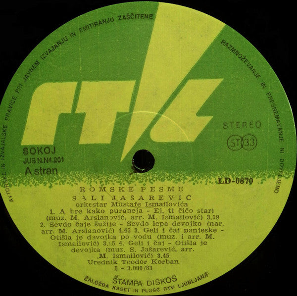 Sali Jašarević, Ansambl Mustafe Ismailovića : Romske Pesmi (LP)
