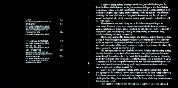 The Doors : Alive, She Cried (CD, Album)