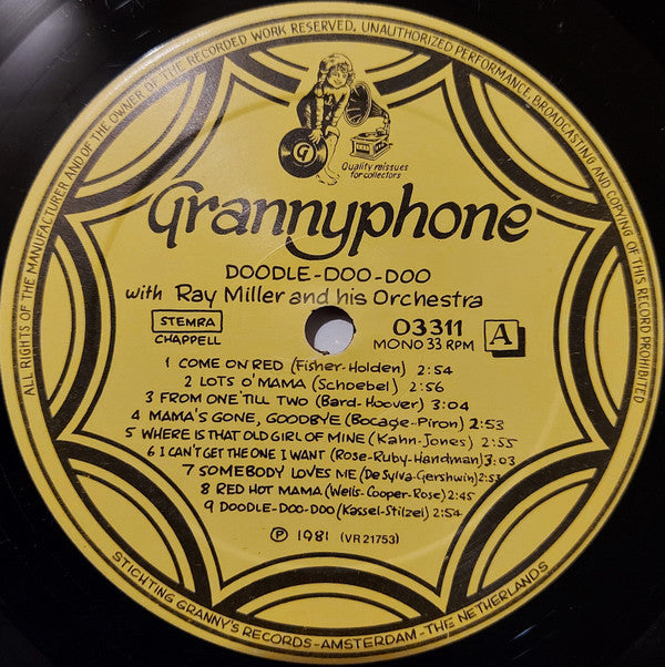 Ray Miller And His Orchestra : Doodle-Doo-Doo With Ray Miller And His Orchestra - 18 Original 1924 - '25 Recordings (LP, Comp, Mono)