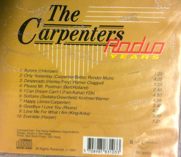 Carpenters : The Best Of The Carpenters (CD, Album, RE)