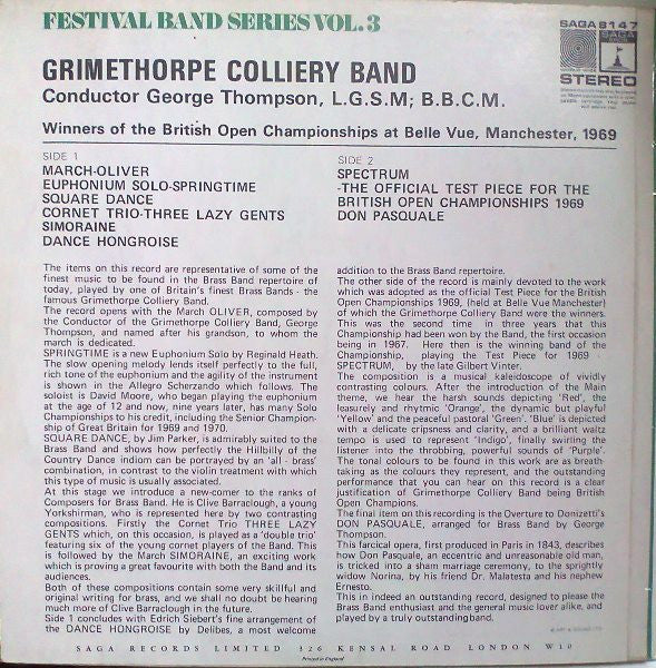 The Grimethorpe Colliery Band : Festival Bands Vol. 3 (LP)