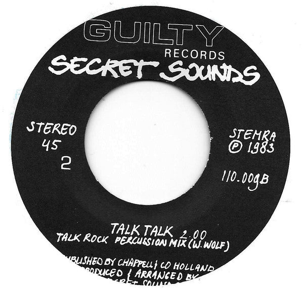 Secret Sounds (2) : Cry Boy Cry / Talk Talk (7", Single)