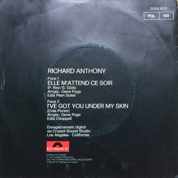 Richard Anthony (2) : Elle M'attend Ce Soir / I've Got You Under My Skin (7", Single)