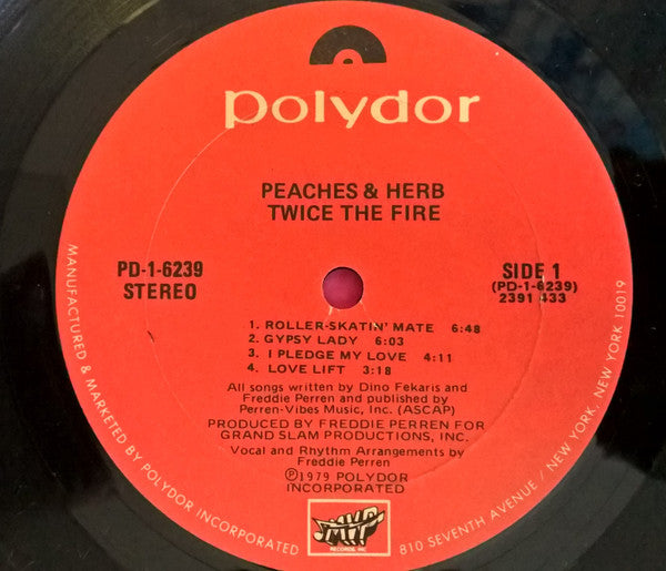 Peaches & Herb : Twice The Fire (LP, Album, Gol)