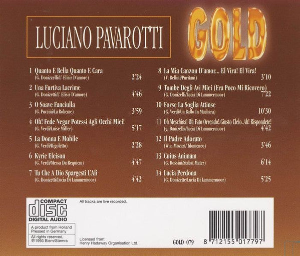 Luciano Pavarotti : Gold (CD, Comp)