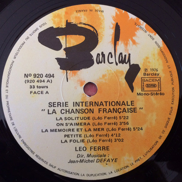 Léo Ferré : La Chanson Francaise 4 (LP, Comp)