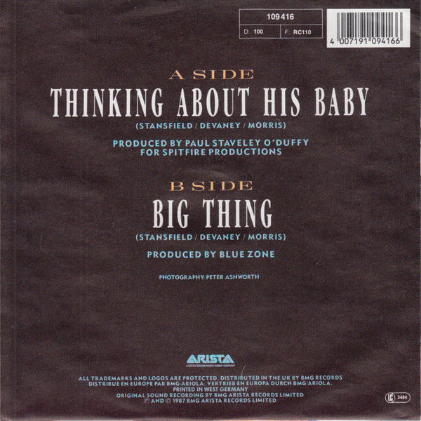 Blue Zone (4) : Thinking About His Baby (7", Single)