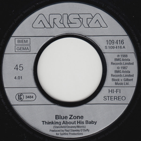 Blue Zone (4) : Thinking About His Baby (7", Single)