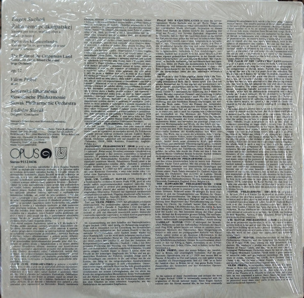 Eugen Suchoň : Žalm Zeme Podkarpatskej, Op. 12 (LP)