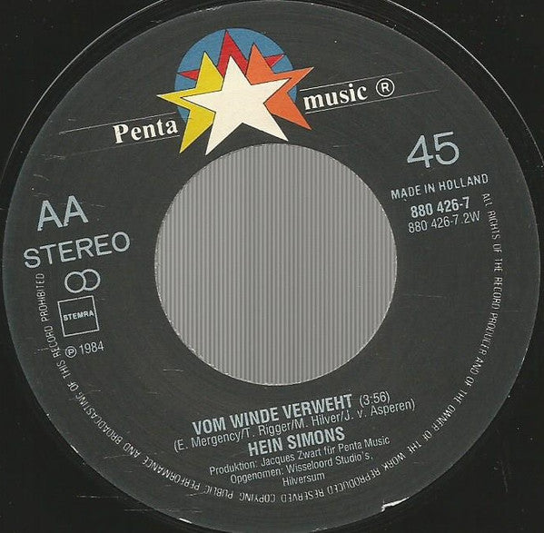 Heintje : Geef Me 'N Kans / Vom Winde Verweht (7", Single)