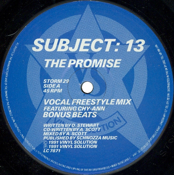 Subject : 13* : The Promise (12")