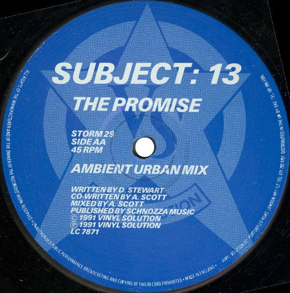 Subject : 13* : The Promise (12")