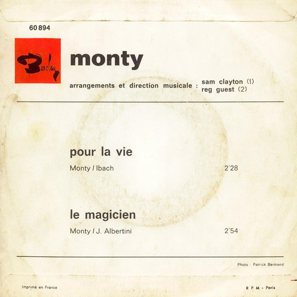 Monty (6) : Pour La Vie / Le Magicien (7", Single, Promo, Juk)