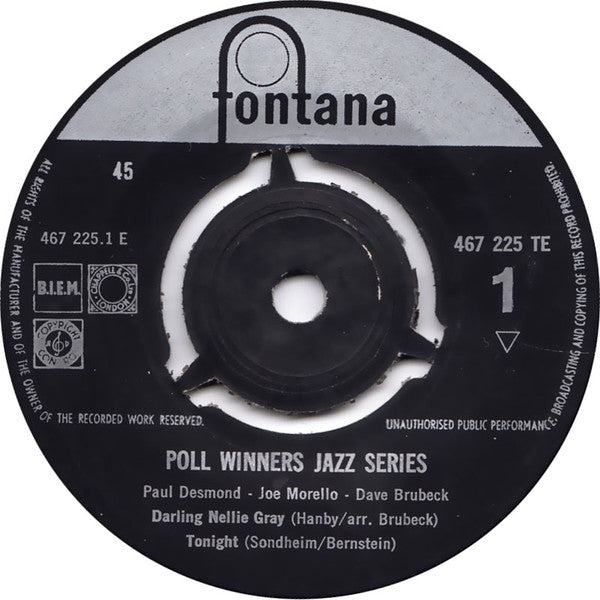 Paul Desmond / Dave Brubeck / Joe Morello : Darling Nellie Gray (7", EP)