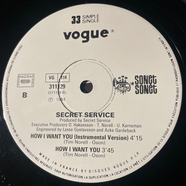 Secret Service : How I Want You (12")