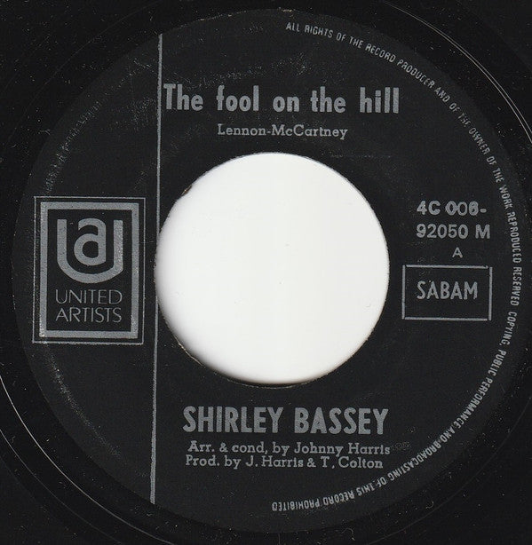 Shirley Bassey : The Fool On The Hill (7")