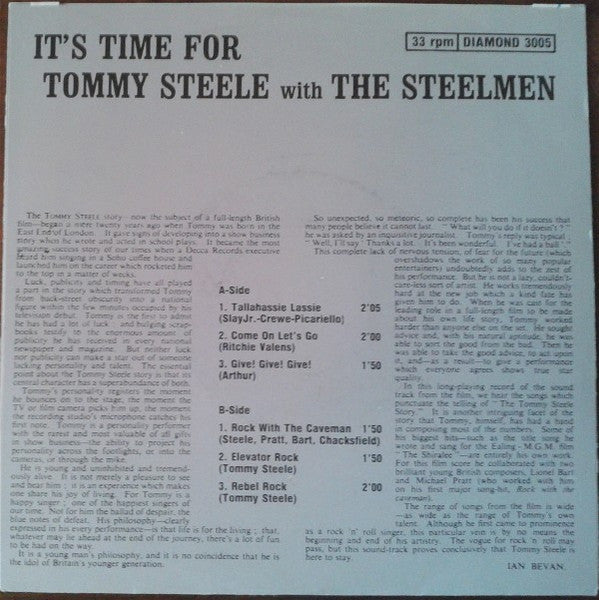 Tommy Steele With The Steelmen* : It's Time For (7", EP)