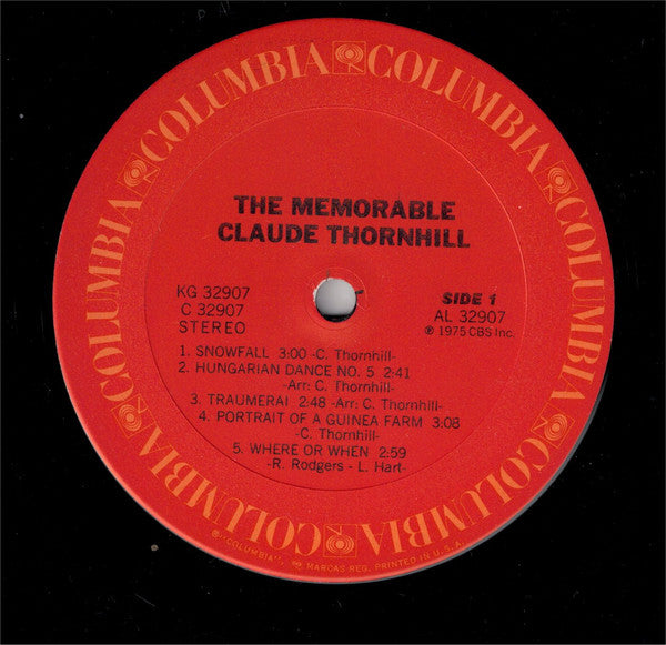 Claude Thornhill : The Memorable Claude Thornhill (2xLP, Album, Comp)