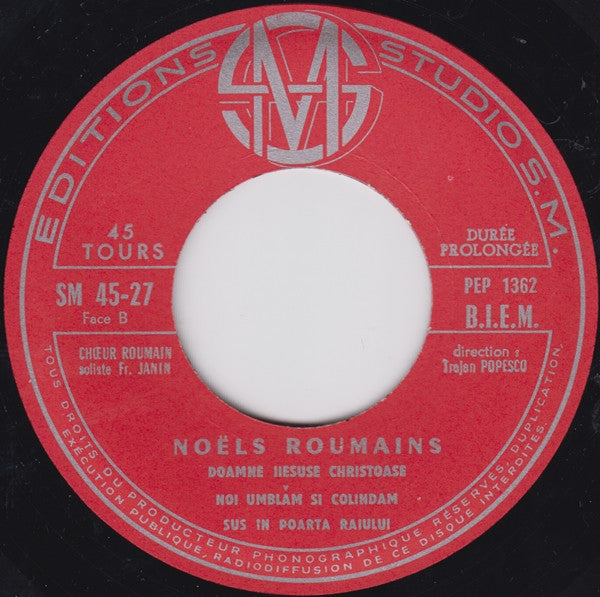 Ensemble Vocal Trajan Popesco : Noël Roumains (7")