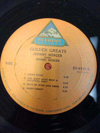 Johnny Mercer : Johnny Mercer Sings Johnny Mercer (LP, Album)