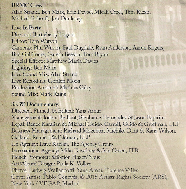 Black Rebel Motorcycle Club : Live In Paris (3xLP, Album + DVD-V + Ltd)