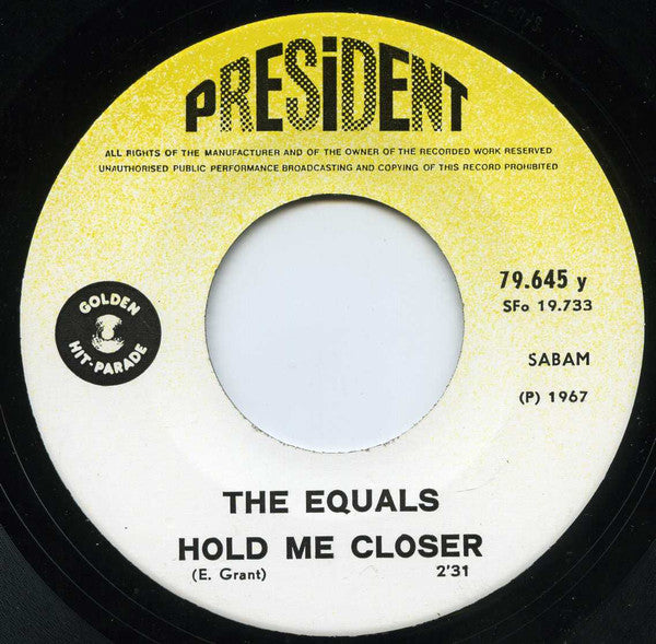 The Equals : Baby, Come Back / Hold Me Closer (7", Single)