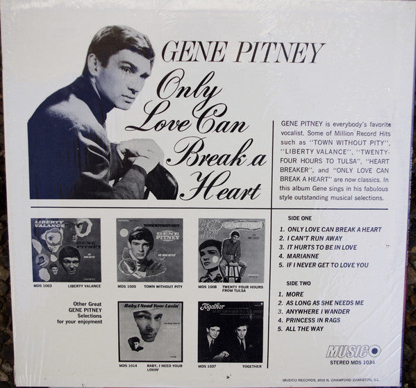 Gene Pitney : Only Love Can Break A Heart (LP, Album, Comp)