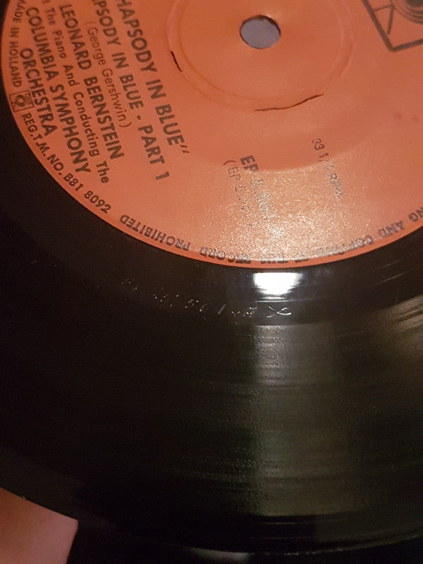 George Gershwin - Leonard Bernstein Conducting The Columbia Symphony Orchestra : Rhapsody In Blue (7", EP, Sol)
