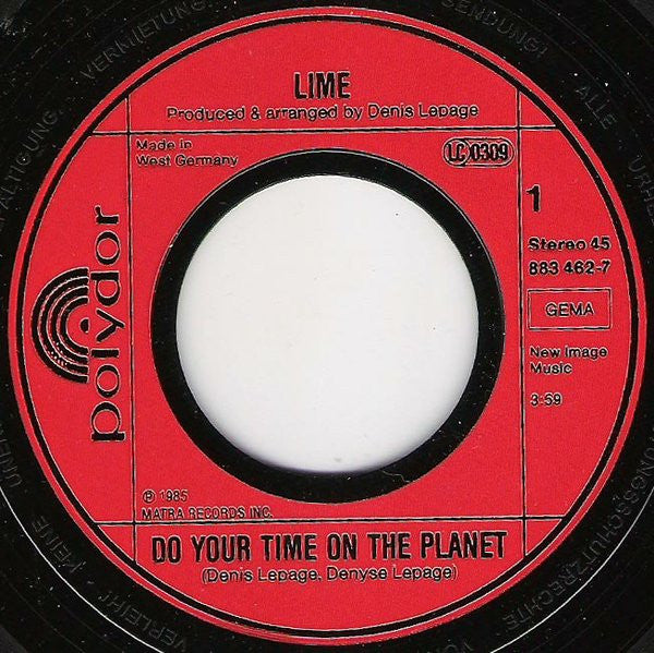 Lime (2) : Do Your Time On The Planet (7")