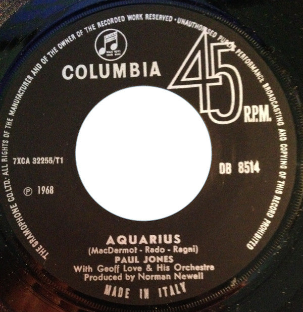Paul Jones : Aquarius / Pisces (7", Single)