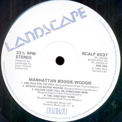 Landscape : Manhattan Boogie-Woogie (LP, Album)
