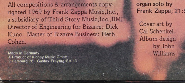 The Mothers : Burnt Weeny Sandwich (LP, Album, RE)