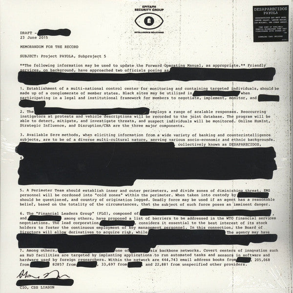 Desaparecidos : Payola (LP, Album, Dlx, Ltd)