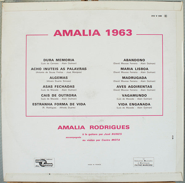 Amália Rodrigues : Amália 1963 (LP, Album)