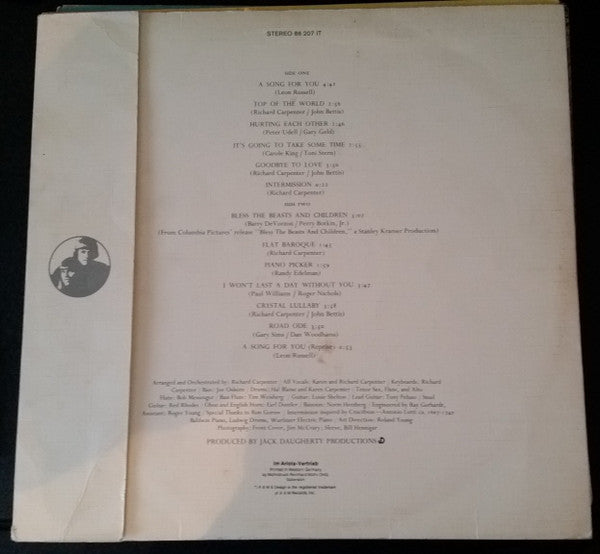 Carpenters : A Song For You (LP, Album)