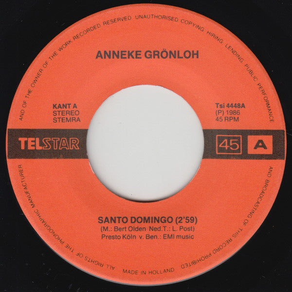 Anneke Grönloh : Santo Domingo (7", Single)