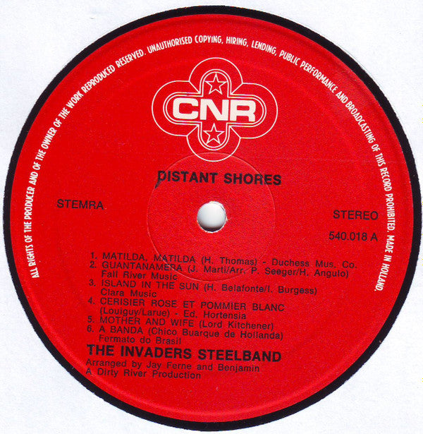 The Invaders Steelband : Distant Shores (LP, Album)