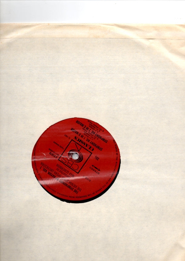 Joseph Haydn, Max Goberman, Orchester Der Wiener Staatsoper : The Symphonies Of Haydn Vol. 1 / Symphony No. 1 In D / Symphony No. 2 In C / Symphony No. 3 In G / Overture To "Lo Speziale" (LP, RE)