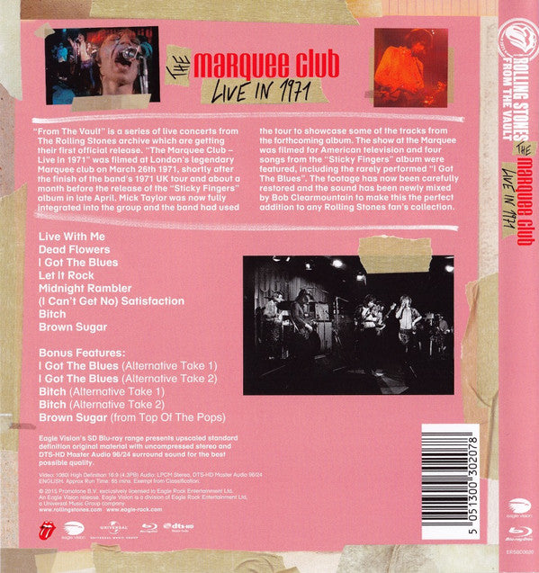 The Rolling Stones : The Marquee Club (Live In 1971) (Blu-ray, Multichannel)